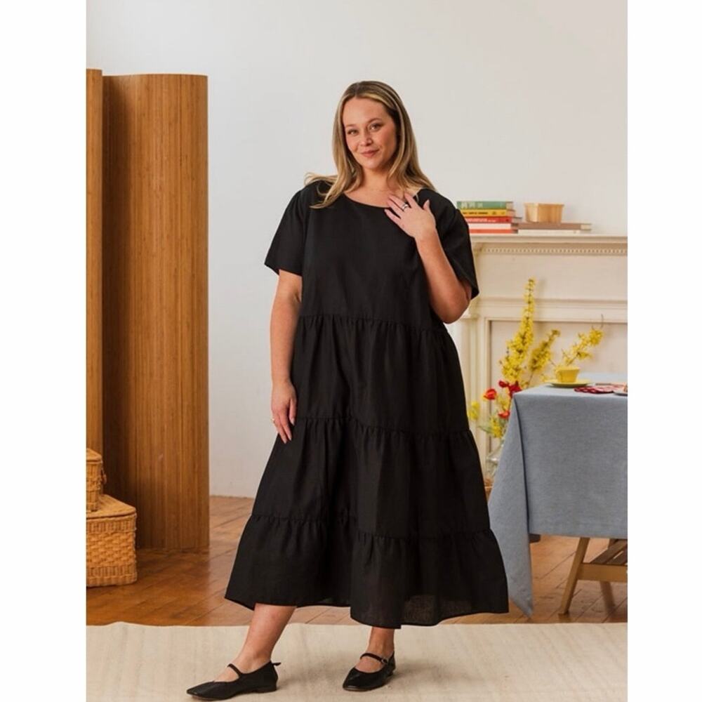 Tradlands Chalet Tiered Dress Black 1x